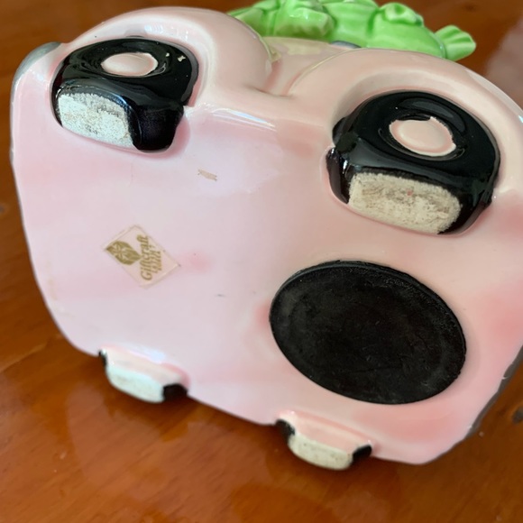 Ceramic Frogs-In-A-Volkswagen Bug Coin Bank - Picture 5 of 7